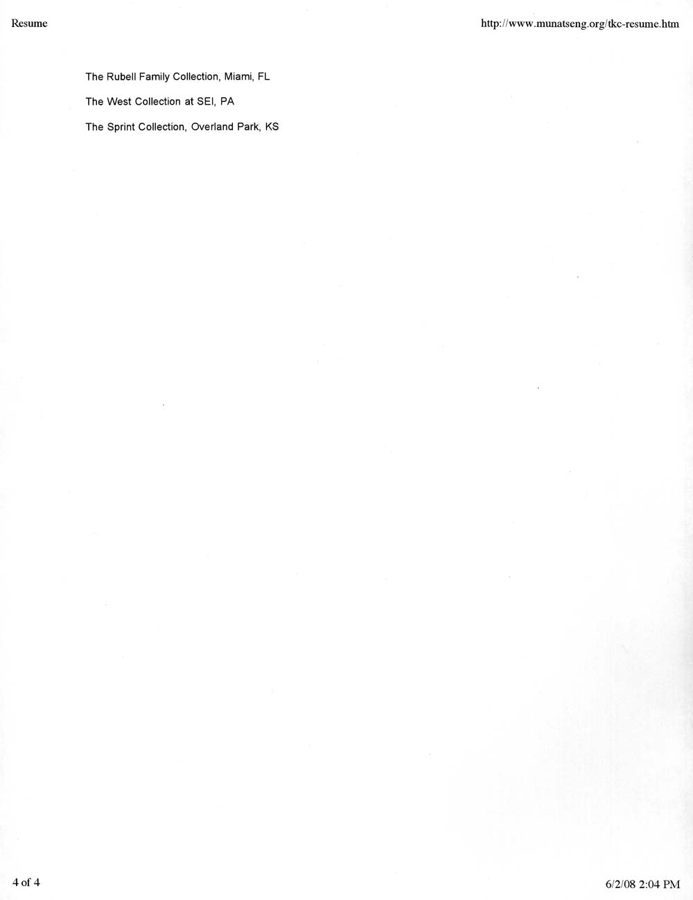 Tseng Kwong Chi's Resume, pg 4